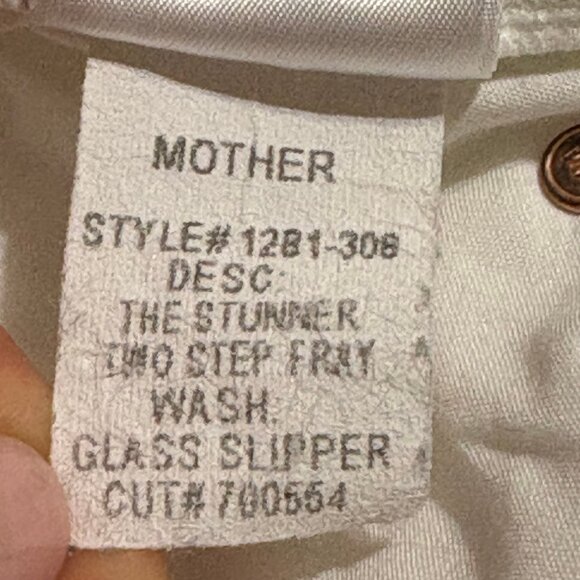 MOTHER The Stunner Two Step Fray Jeans Size 25 Glass Slipper White - Picture 15 of 16